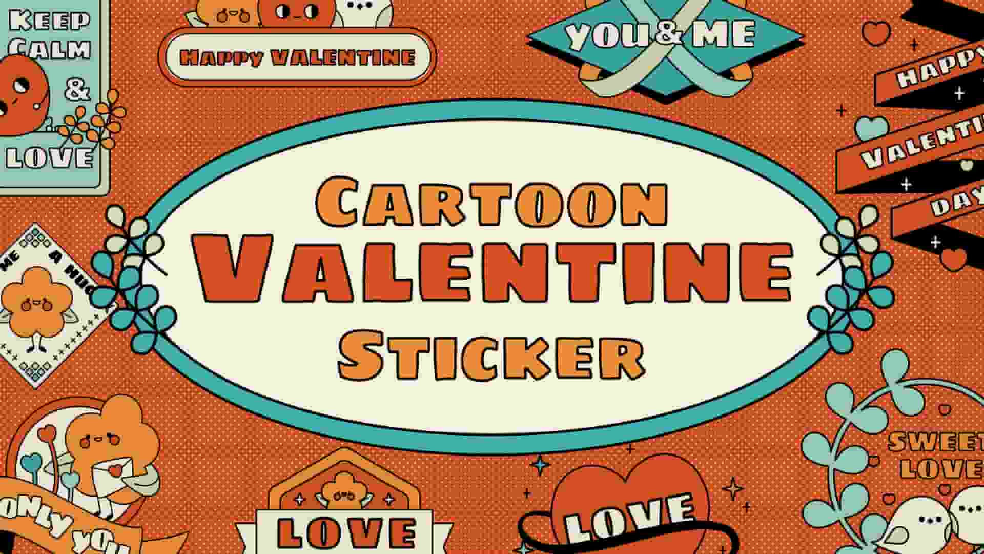 Cartoon Valentine Sticker Pack